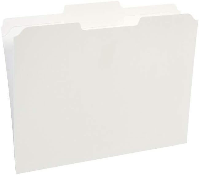 Staples File Folders, Reinforced Tabs, Letter Size, White 100/Box (508986)