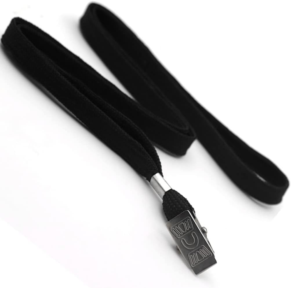 Badge Lanyards Neck Bulk Cruise Lanyards Black Lanyard with Clip for ID Card Name Tags Badge Holders (Black, 50 Pack)