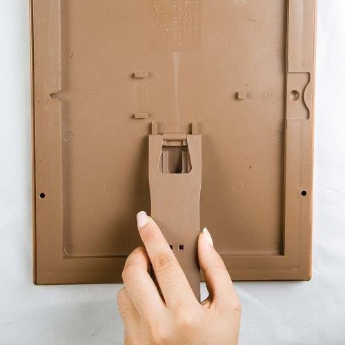 M&T Displays Opti Snap Poster Frame 8.5x11 Inch with Back Support Wood Effect Color 1" Aluminum Profile, Front Loading, Wall Mounting, Photo, Picture, Document, Sign Holder