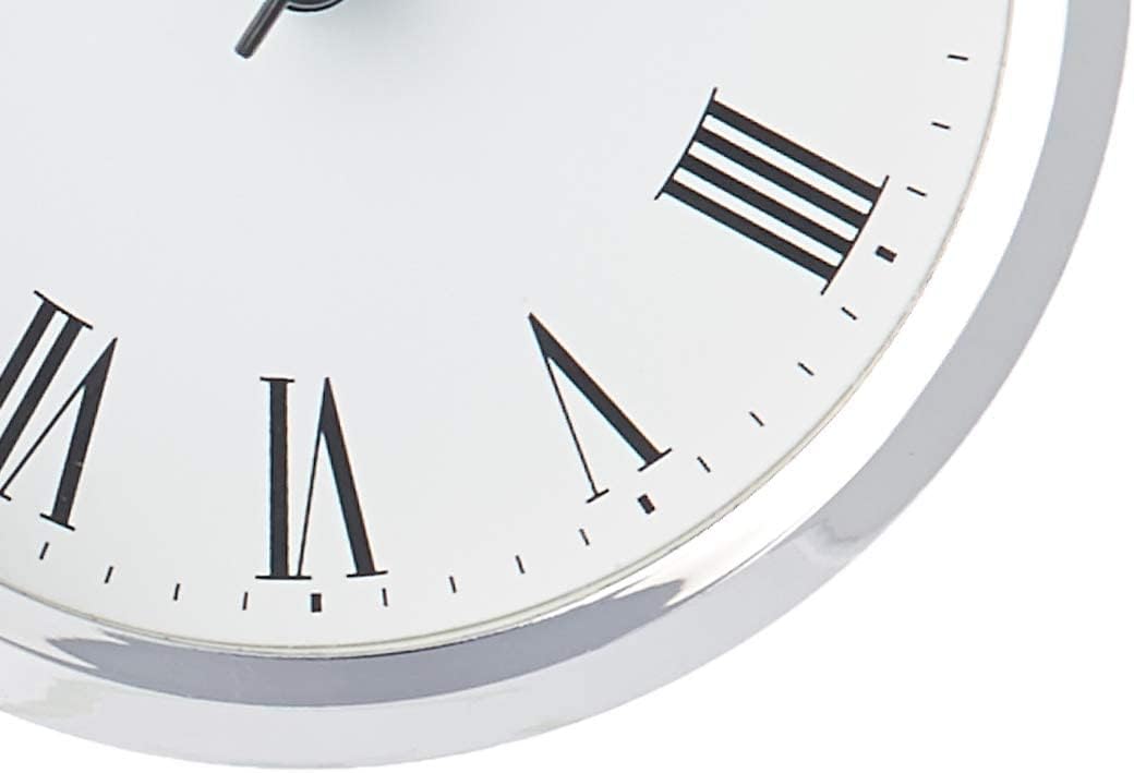 Howard Miller Augustine Tabletop Alarm Clock - Glass Bracket Style, Silent Quartz Movement, Modern Desk Clock with Roman Numerals, Battery Operated, Perfect for Home or Office Decor