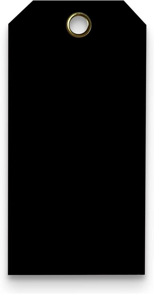 Tags 4 Less 15 Mil Waterproof Plastic Tags, Pack of 100 – 2” x 4” Heavy Duty Plastic Tags for Labeling, Outdoor Tagging, Equipment Labeling, Luggage, Valves & More (Black)
