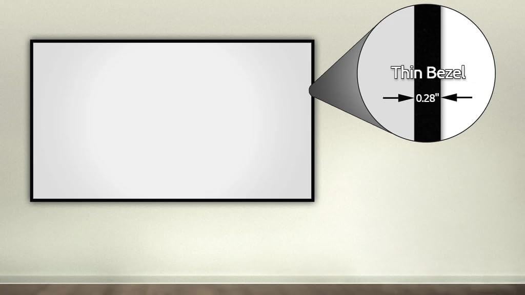 Silver Ticket Products S7 Series 6 Piece Thin Bezel Home Theater Fixed Frame 4K/8K Ultra HD, HDTV, HDR & Active 3D Projection Screen, 16:9 Format, 120" Diagonal, White Material S7-169120