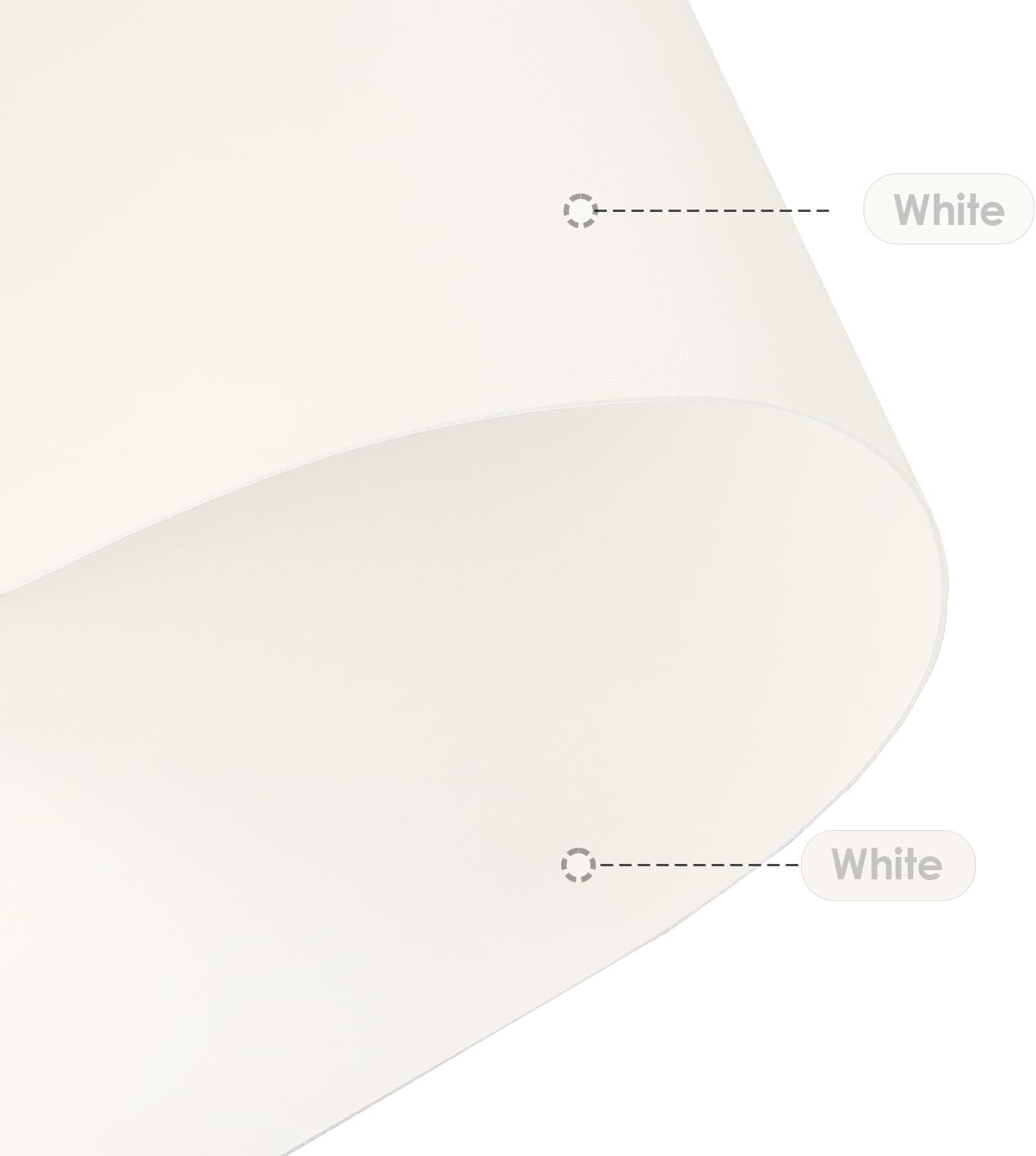 Leather Table Cover,1.8mm Thick,24x60 Inch Desk Cover,Large Desk Mat,Table Protector,Table Cover Protector,Desk Protector,Table Pad,(White+White,24x60)