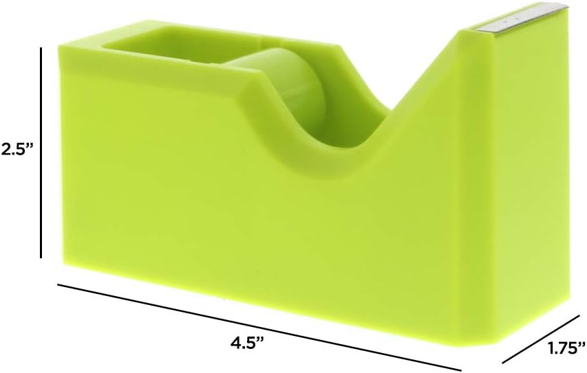 JAM PAPER Colorful Desk Tape Dispensers - Lime Green - Sold Individually