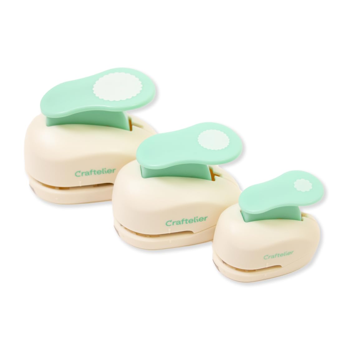 Craftelier - Circle Scallop Punch Set | 3/8", 5/8" & 1" Shape Scalloped Hole Puncher for Paper Crafts | Round Scalloped Hole Punch for Scrapbooking, DIY Cards & Journals | Craft Punch Set for Paper