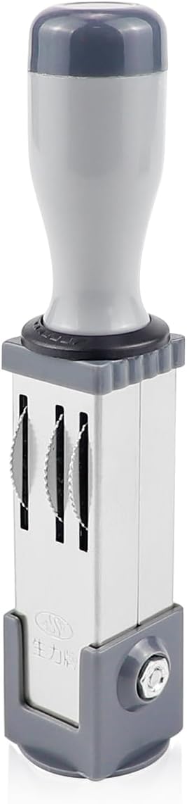 Portable Number & Time Stamp - Small Round Plastic Handheld Business Date & Year/Month/Day Stamp - 21MM