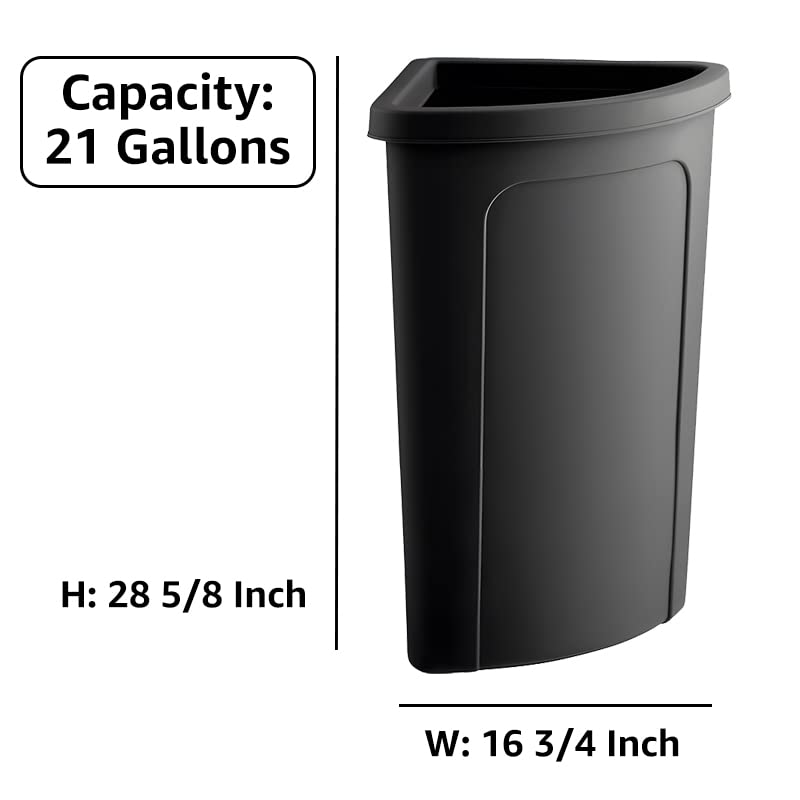Recycling Bin, 21 Gallon Corner Round Trash Can, Crack-Resistant, Commercial Durable Garbage Can, Reinforced Bottom, Ideal for Home, Kitchen, Bar, Hotel, Restaurant, School