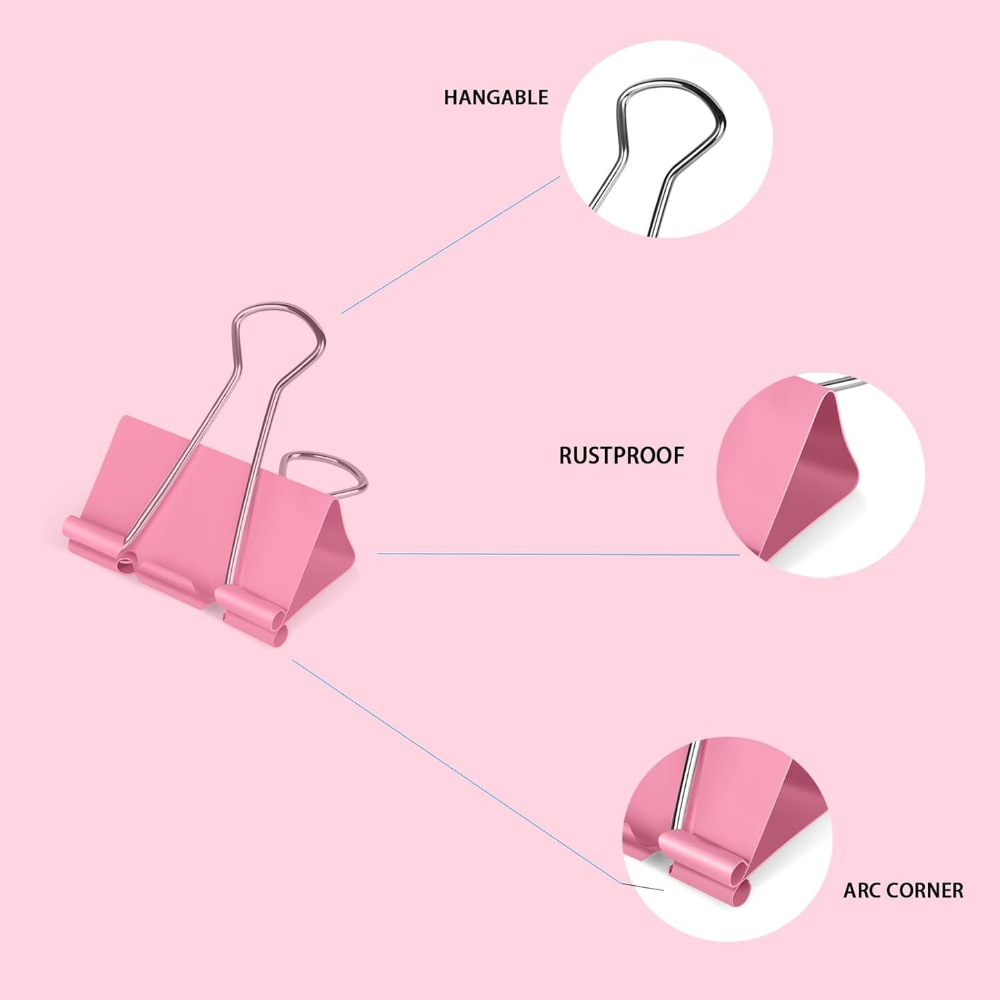 Binder Clips Assorted Sizes, 120 Pcs Colored Paper Clips, Extra Large, Large, Medium, Small, Mini, Micro