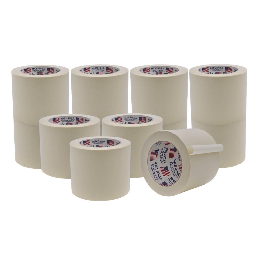 WOD MT5 Utility Grade Masking Tape, 3 inch x 60 yds. (Pack of 12) for Home or Office air-Dry Painting, Labeling, & Packing. Leaves no Residue
