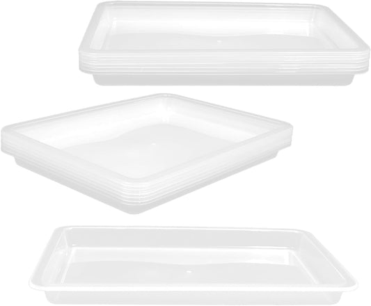 Plastic Art Tray, 12 Pcs Activity Trays Craft Organizer Trays Stackable Activity & Craft Organizer Trays for Kids Classroom Storage, Home & Office Projects,Art Tray,13.4" x 9.8" x 1" (Clear)