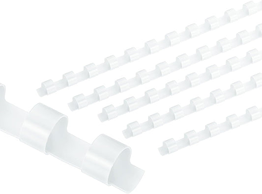 PATIKIL 8mm (5/16") Plastic Binding Combs, 100 Pcs 21 Rings Comb Binding Spines 40 Sheet Capacity Letter Size for Binding Paper Sheets, White