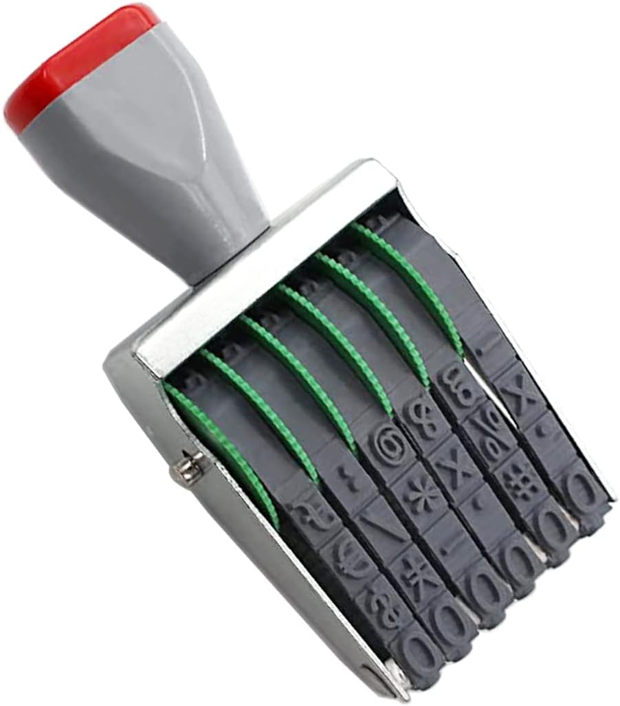 6 Digits Number Stamps Business Rubber Numbering Stamps,Multi-Function DIY Roller Stamp,Scrapbooking Roller Writing Paper Office Date Stamp