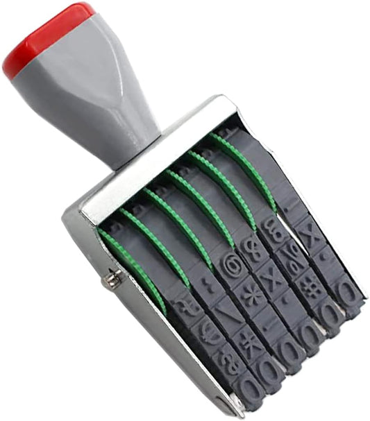 6 Digits Number Stamps Business Rubber Numbering Stamps,Multi-Function DIY Roller Stamp,Scrapbooking Roller Writing Paper Office Date Stamp