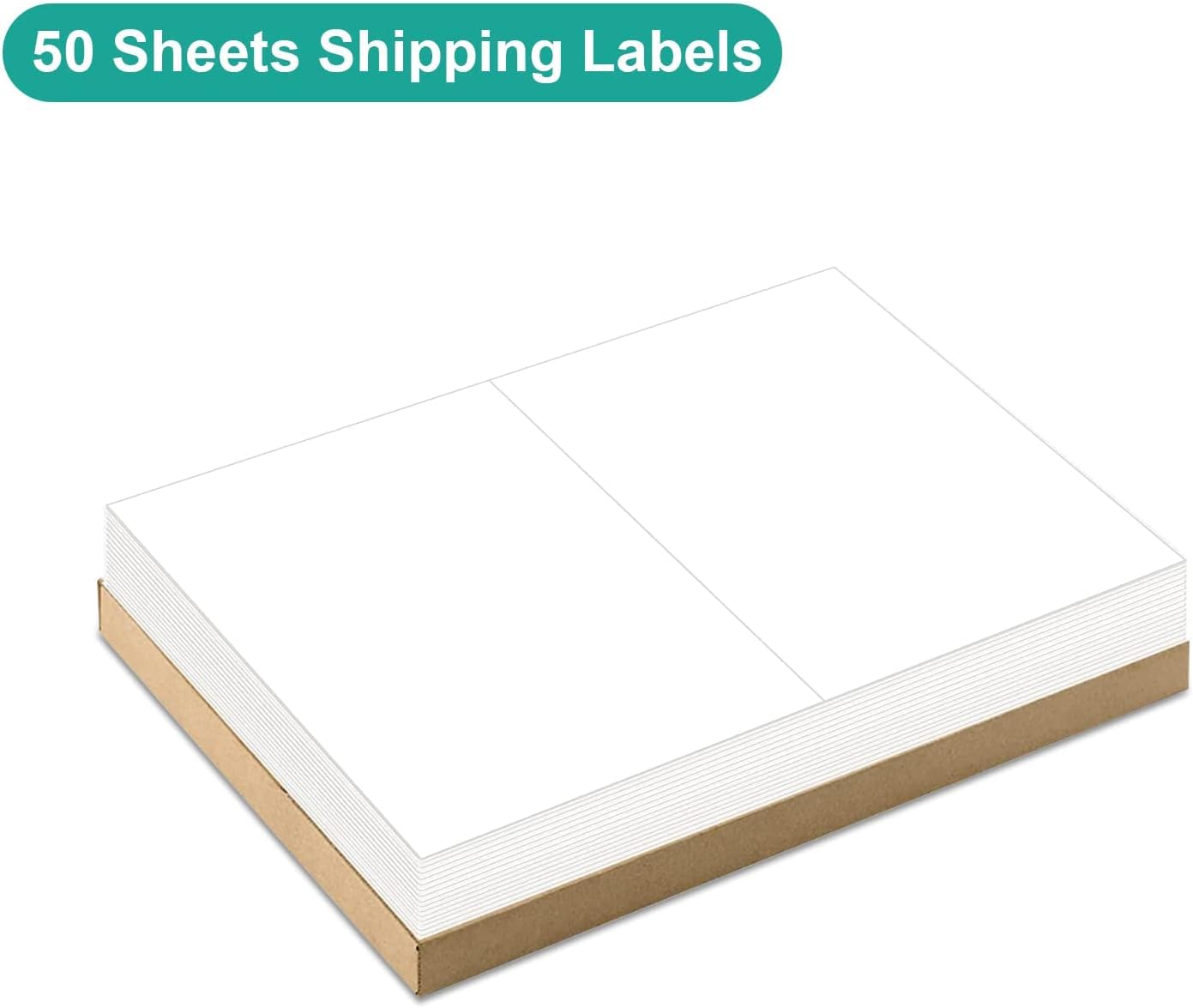MFLABEL Half Sheet Label Laser/Ink Jet Shipping Label 8.5 x 11 Inches Packaging Labels, Address Labels for Laser & Inkjet Printers, 600 Count(300 Sheets)