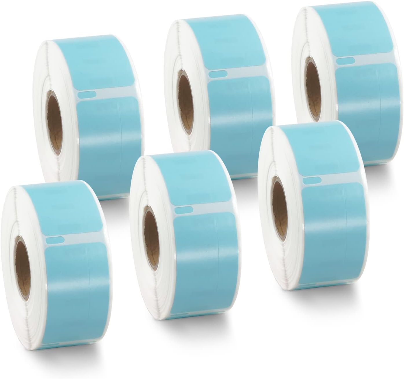 BETCKEY Colored Labels Compatible with Dymo 30330 (3/4" x 2") Small Multipurpose Labels, Compatible for Dymo LabelWriter Thermal 450, 4XL & Zebra Desktop Printers [6 Rolls, Light Blue]