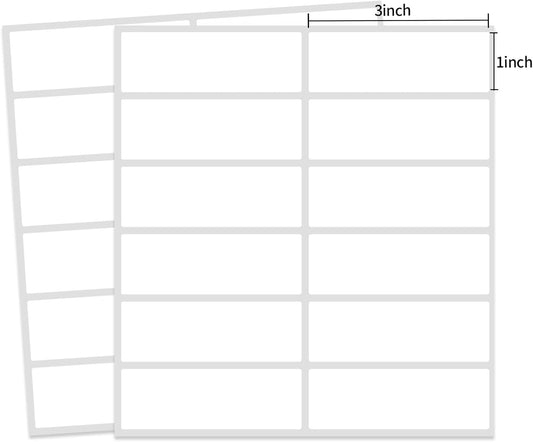 Multi-Use Removable Labels, 1"x 3", 300 PCS Blank Labels Total,Water/Oil/Tear Resistant/Ink Won't Smudge No Residue