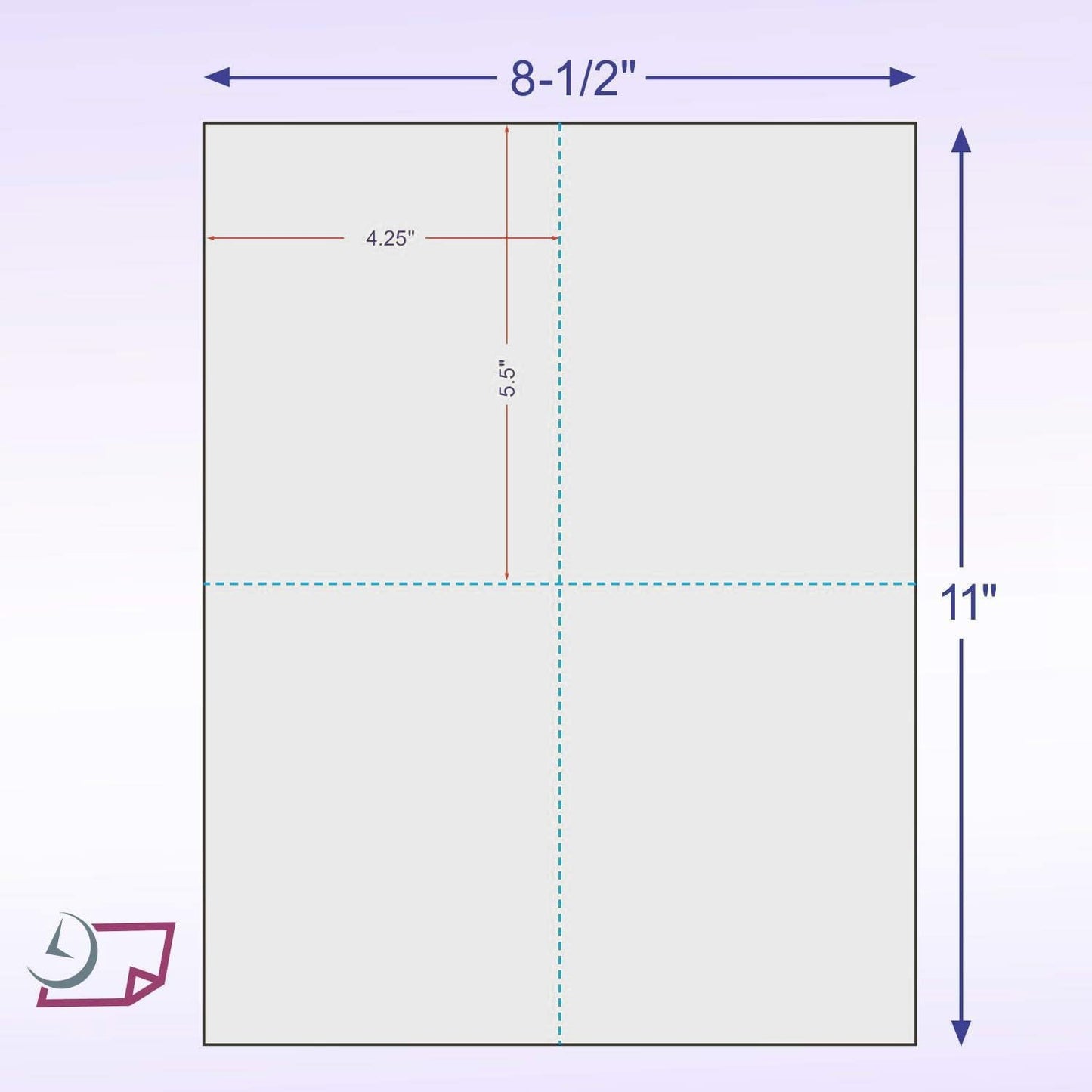NextDayLabels - 8-1/2" x 11" Laser/Inkjet Postcards 4 Per Page, (4-1/4" x 5-1/2" Each Card | Gray, 1000 Cards)