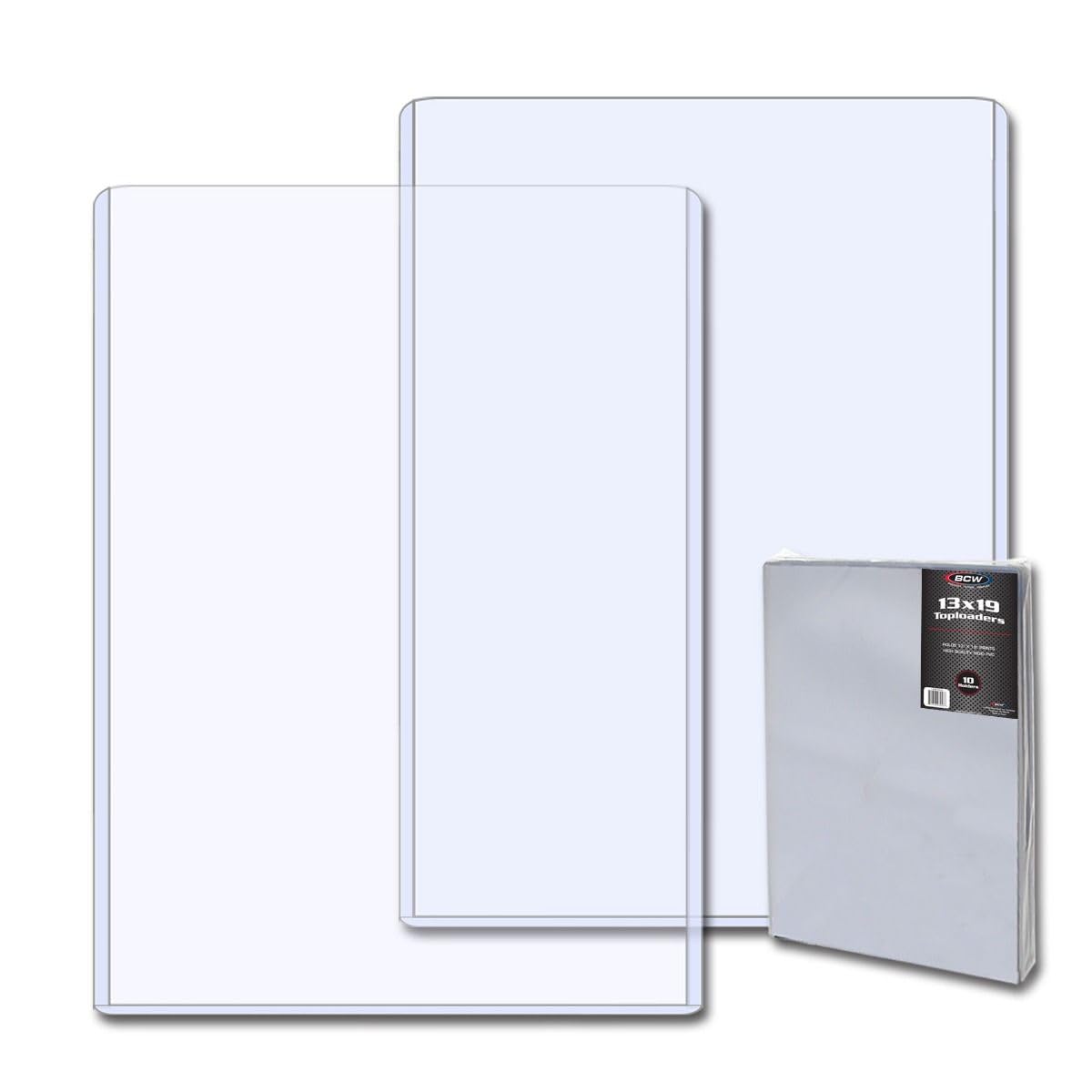 BCW 13x19 Topload Holder - Rigid PVC for Lithographs, Photos, Prints | Clear, Open on Short Side | 5 Pack | Protect, Store & Display 13x19 Prints, Documents | BCW Toploaders for Art, Cards, & More