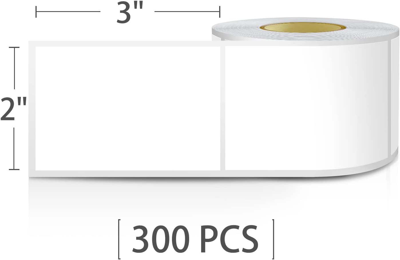 White Rectangle Sticker Labels 3×2 Inch Vinyl Stickers Color Coding Name Tags Roll Removable Waterproof 300 per Dispenser Box