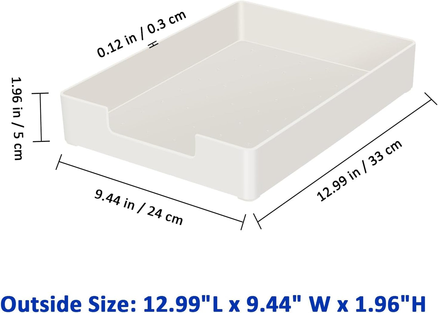 Letter Tray Letter Organizer Paper Tray, Desk Drawer Organizer for Office Supplies, Magazines, Folders, File,Notebooks, Stationery, Plastic Desk Tray for Desktop, for Home, Office, School, 1 Tier