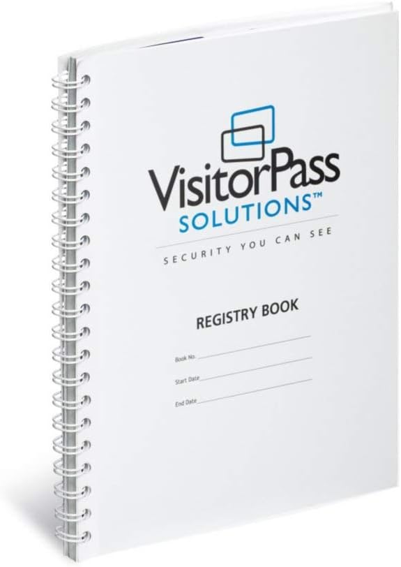 School Visitor Log Book, Spiral-Bound Visitor Badges, Guest Register Book, Carbon Copy - 225 Badges - Neon Yellow