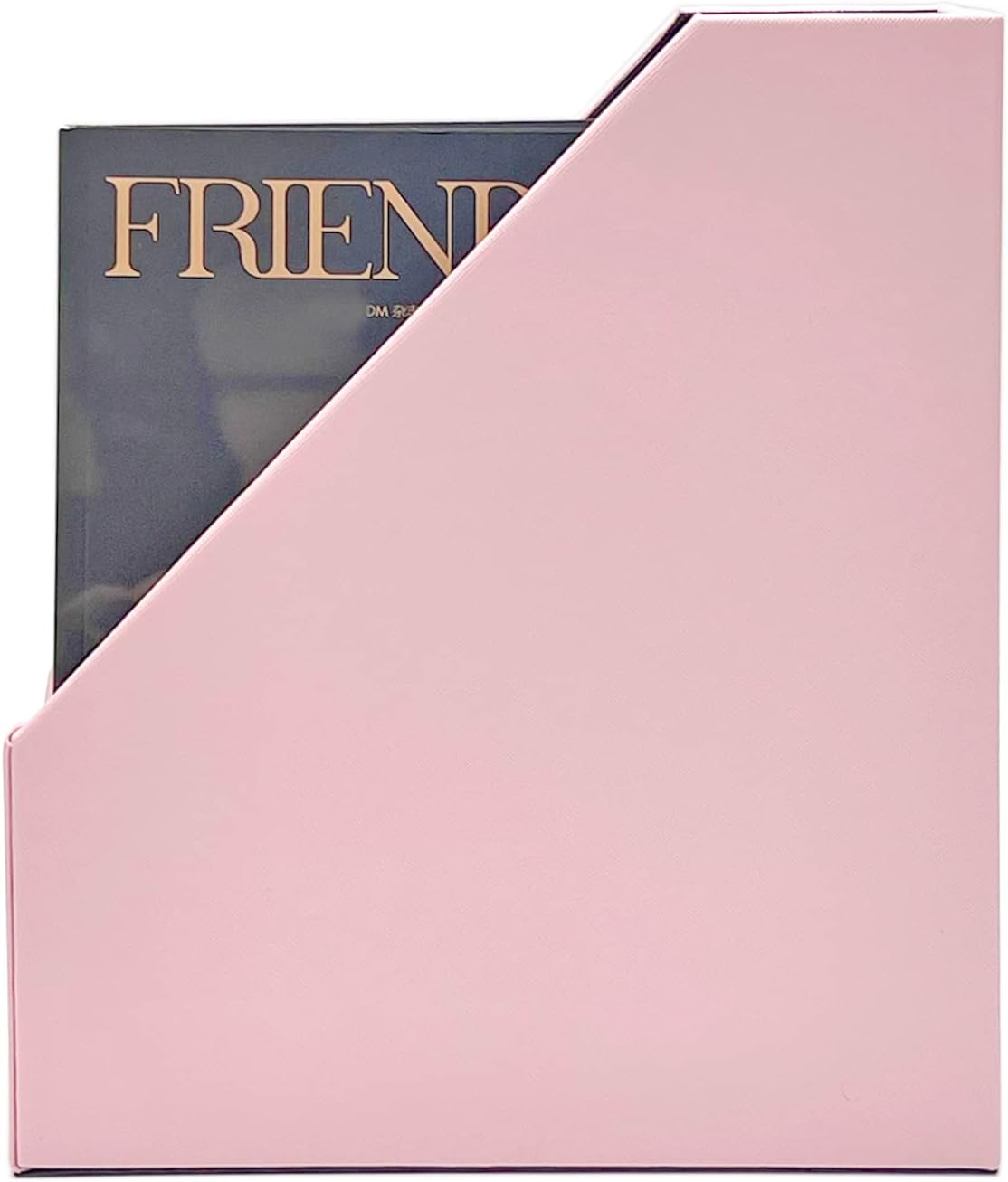 UnionBasic Magazine File Holder, Leatherette Desktop Document Organizer, Home Office Paper Holder File Storage Literature Sorter, Pink, Set of 4