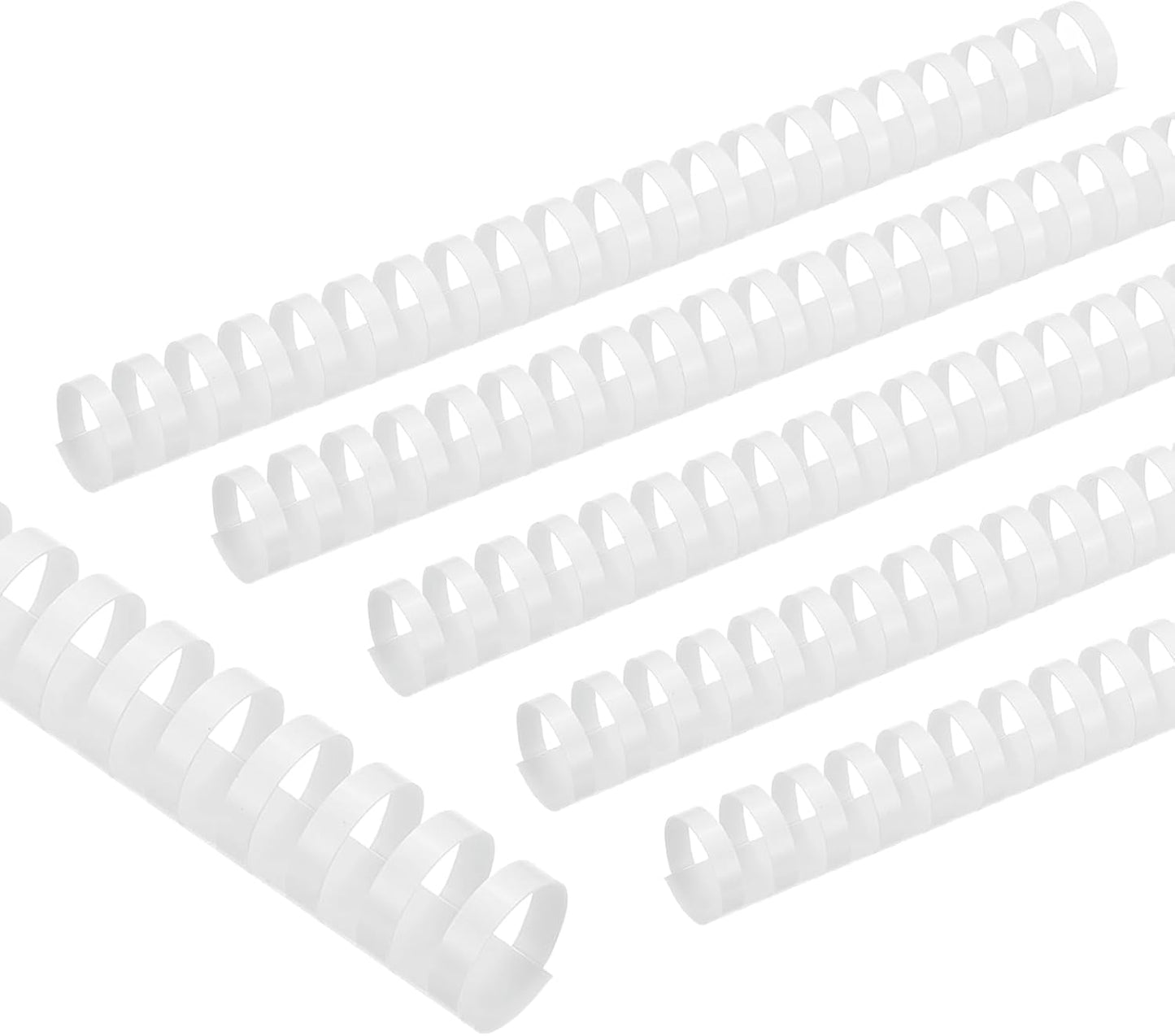 PATIKIL 25mm (1") Plastic Binding Combs, 50 Pcs 21 Rings Comb Binding Spines 225 Sheet Capacity Letter Size for Binding Paper Sheets Notebook Calendar Picture Album, White