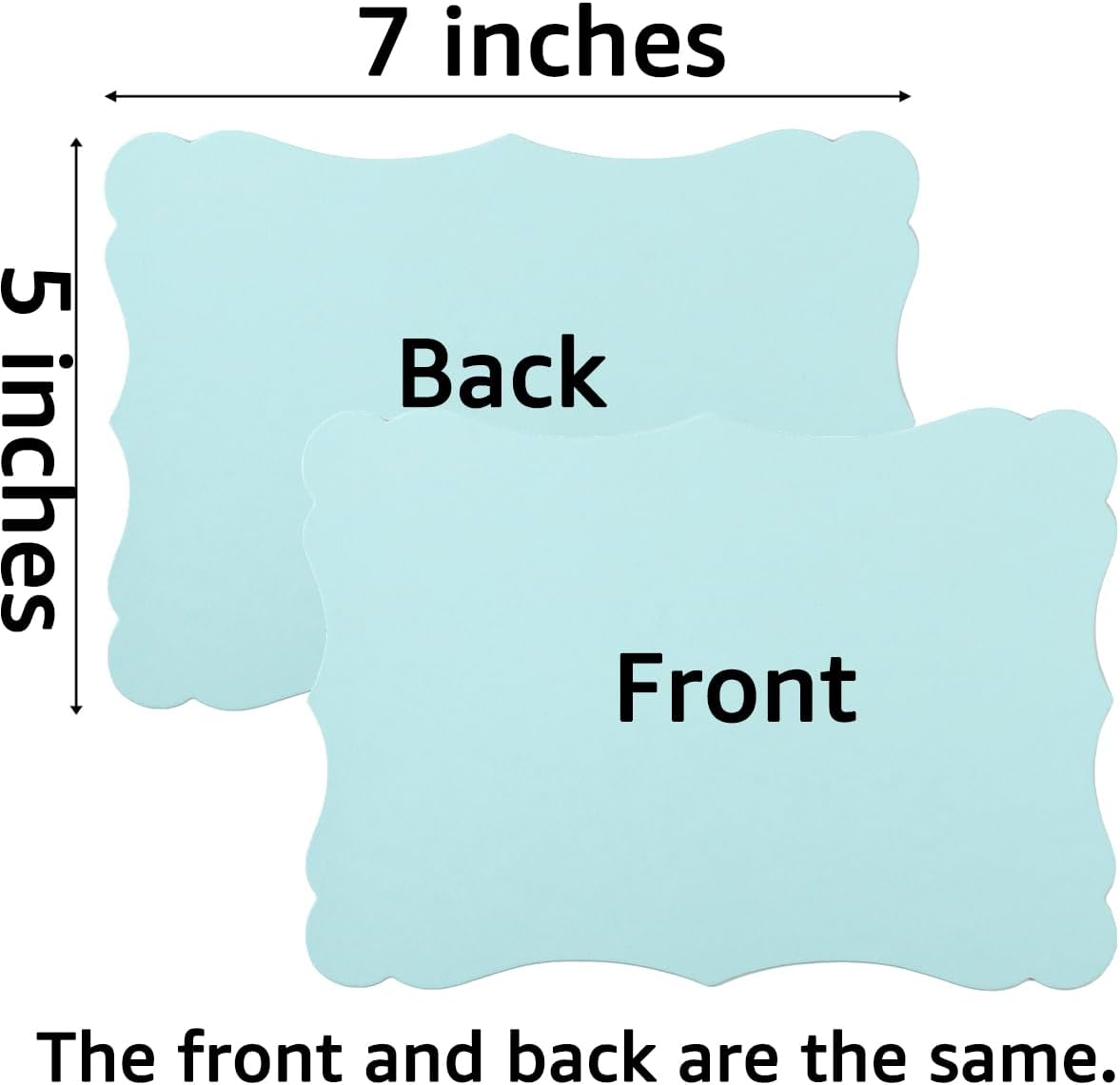 50 Pack Blank Kraft Cards Cardstock Thick Paper Brown Greeting Cards for DIY Gift Card Menus, Baby Shower and Wedding Invitations (Blue, 5 Colors, 5x7IN)