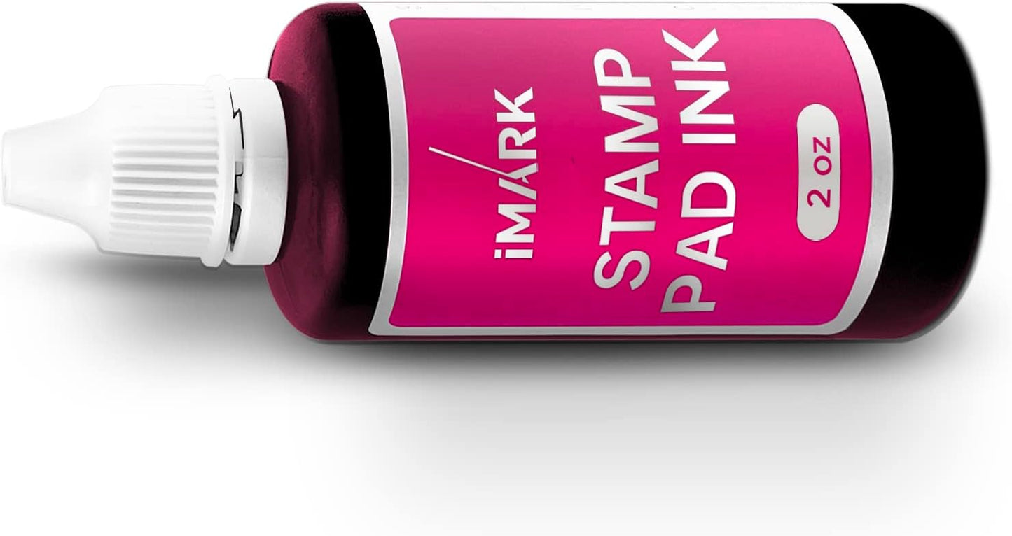 Premium Refill Ink for Self-Inking Stamps, Daters and Stamp Pads (2 oz, Pink)