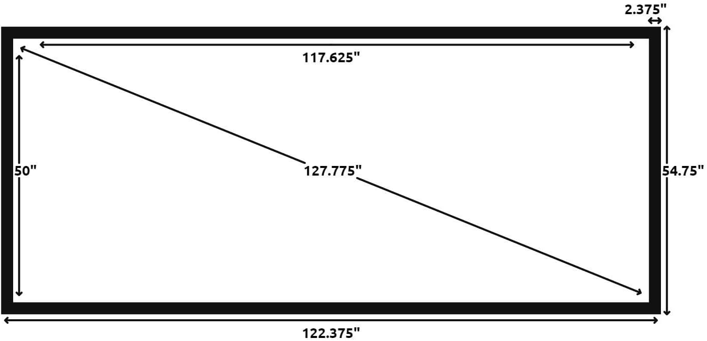 Silver Ticket Products STR Series 6 Piece Home Theater Fixed Frame 4K / 8K Ultra HD, HDTV, HDR & Active 3D Movie Projection Screen, 2.35:1 Format, 125" Diagonal, Silver Material STR-235125-S