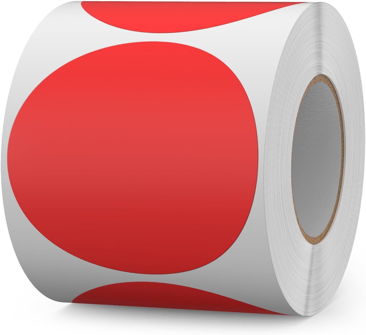 500 PCS Round Stickers 3 Inch Vinyl Red Colored Dot Sticker Roll Removable Color Coding Circle Floor Labels for Inventory Office Classroom Organize