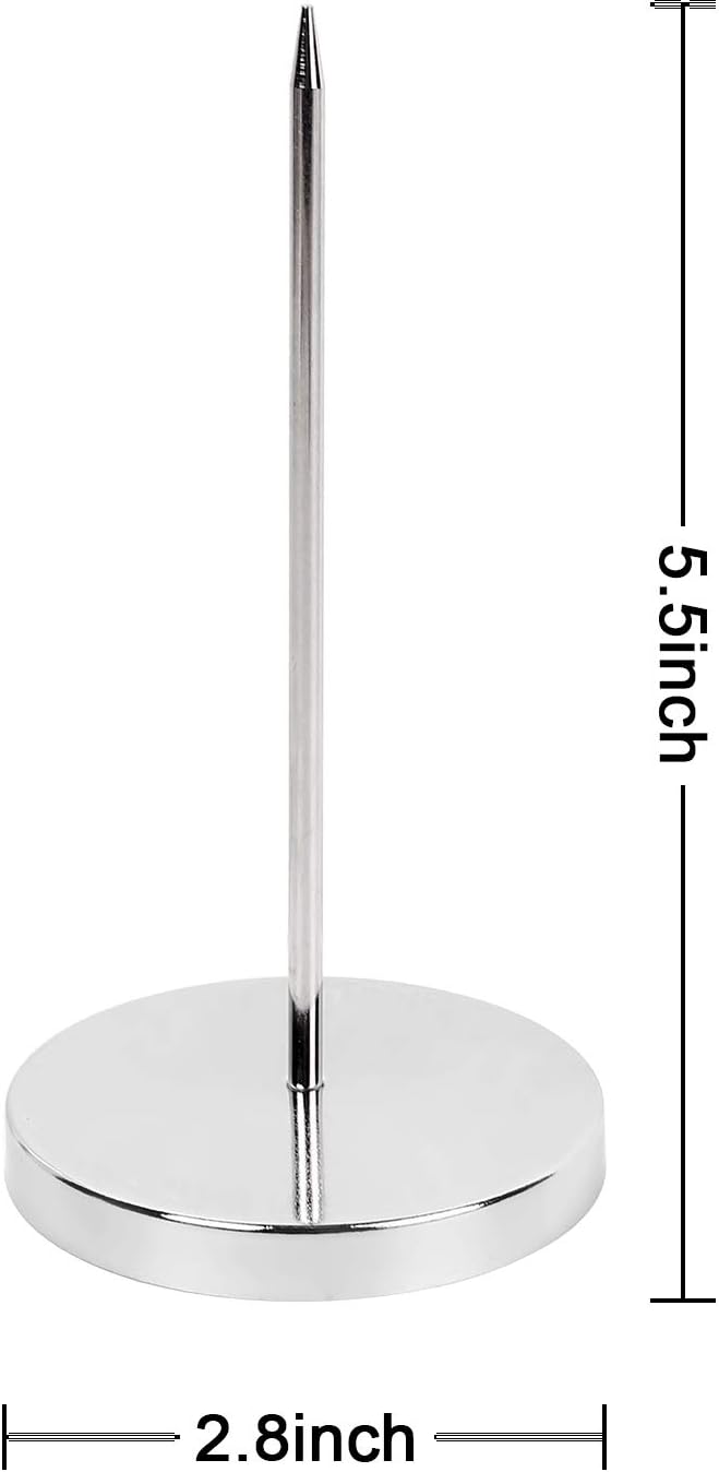 2PCS Bill Fork, Rod Paper Holder Spike, Stainless Steel Check Bill Holder, Memo Holder Spike