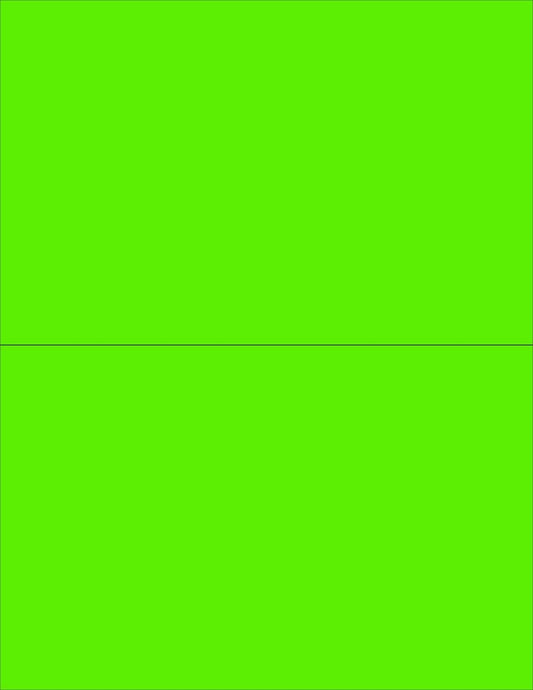 NextDayLabels - 8-1/2 x 11 Neon Color High Light Fluorescent Labels for Laser & Inkjet Printer (Green Fluorescent, 8-1/2" x 5-1/2" - 2 Per Page | 200 Labels)