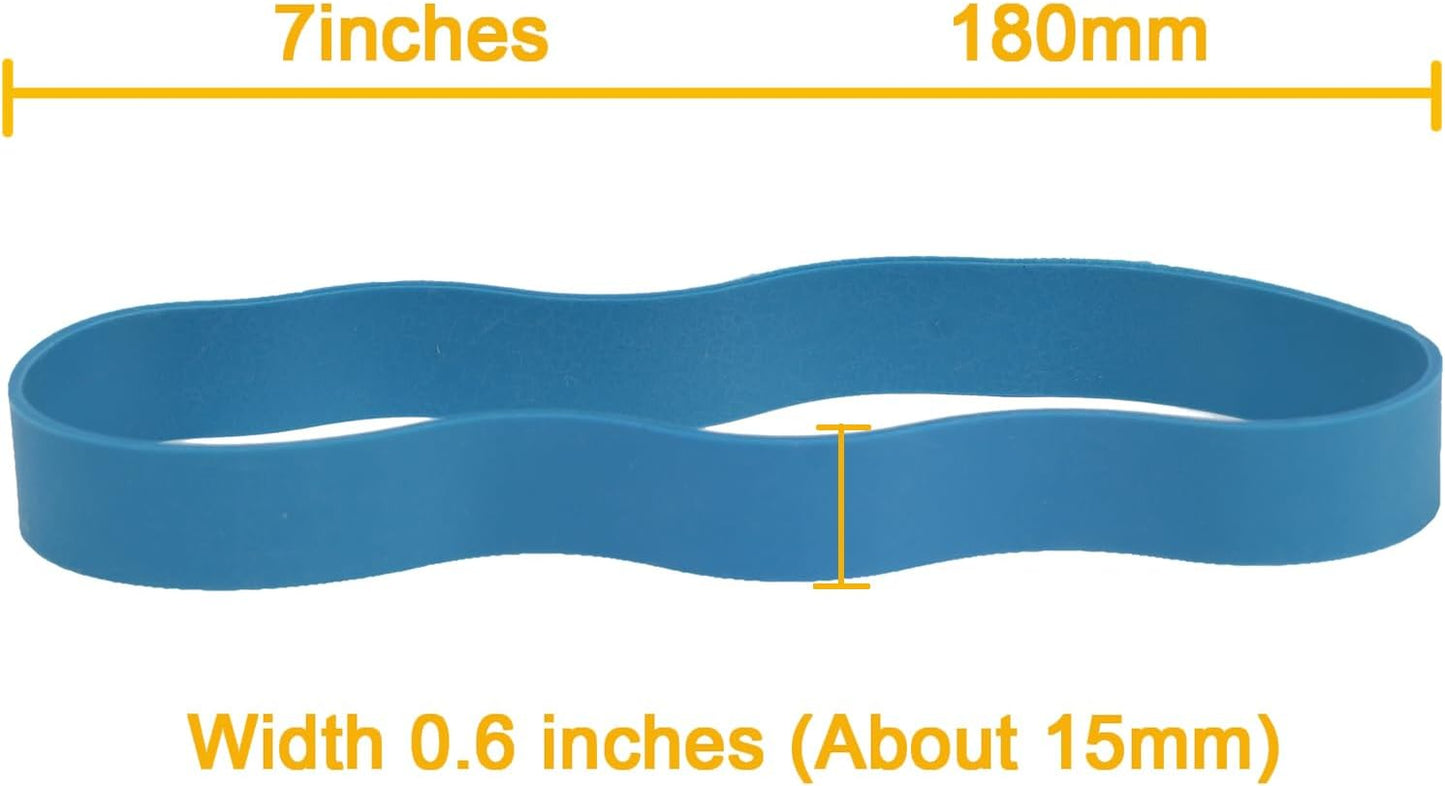 Rubber Bands Size#107 Heavy Duty Big Wide rubber band 30PCS Elastic Bands for Office Supply Trash Can File Folders Litter Box Rubber Bands (Blue)
