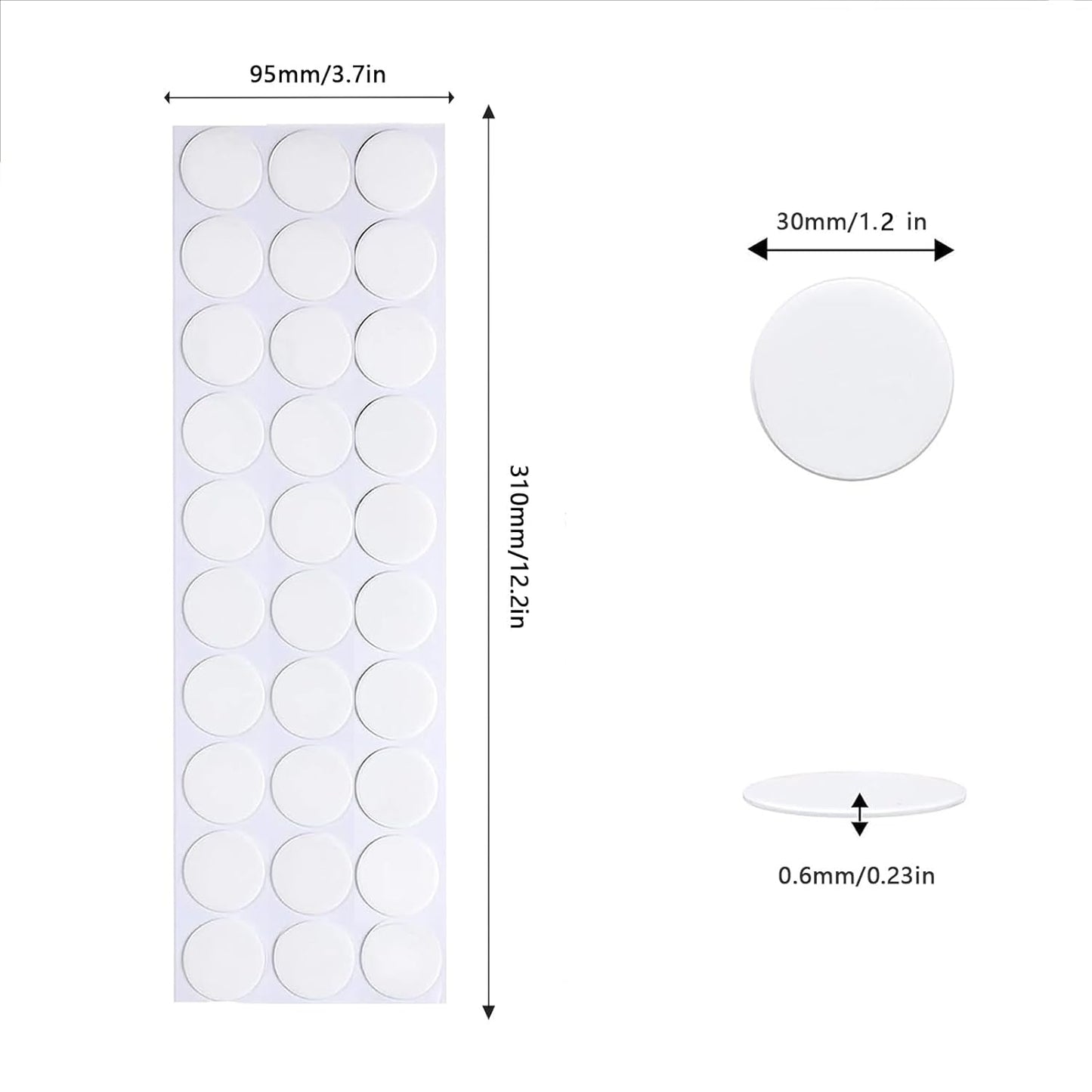 Adhesive Stick dots Two-Sided Sided Mounting Putty Stick Tack for Wall Hanging Crafts Balloons Festival Party Decorations,Clean Removable(1.2"*1.2"-180)