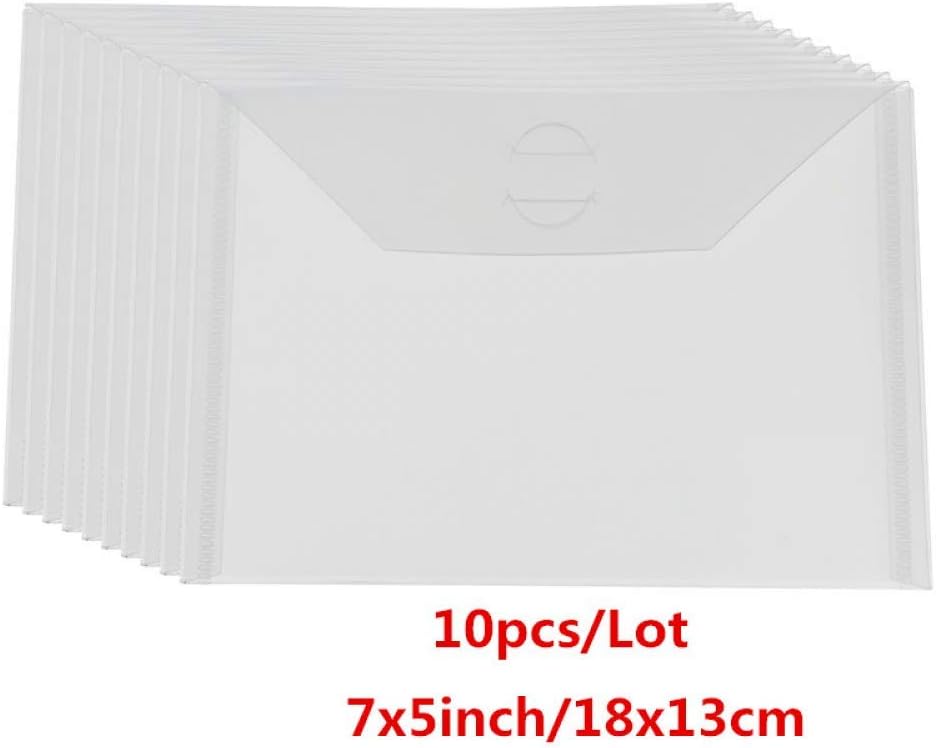 10 Pack Sturdy Clear Plastic Envelope Storage Pockets & 10Pack Rubber Soft Magnet Sheet for Cutting Dies Stencil Crafting Die Cuts Stamps Storage Sets Great for Stamper Crafter Porjects 0.5mm