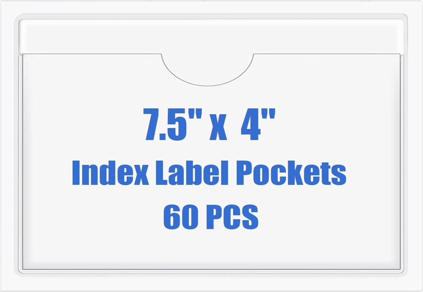Origin-Joy 60 PCS Self Adhesive Index Card Pockets with Top Open, Clear Plastic Label Holder for Cards of Note, Library and Business, Adhesive Label Pockets & Card Holder (7.5 x 4 inch)