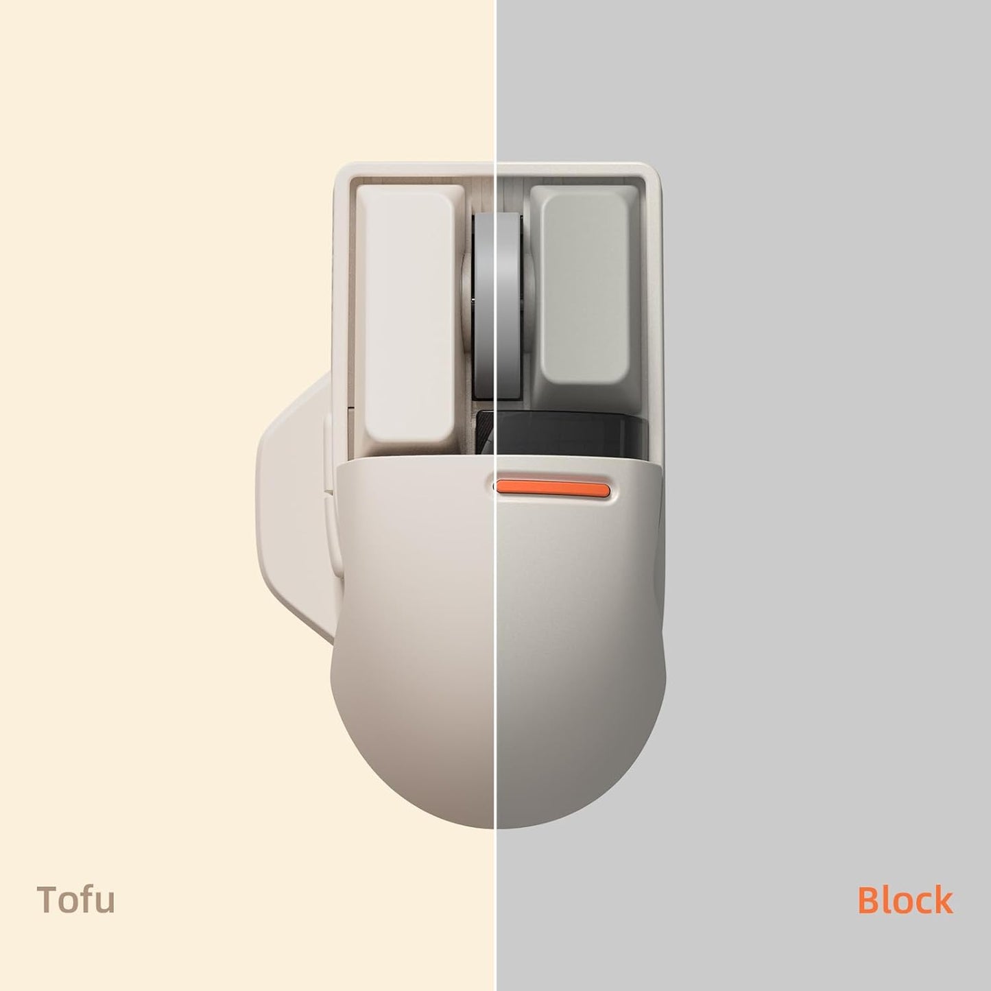 LOFREE Touch PBT Wireless Mouse with USB Receiver, Bluetooth, Wired Connection, Rechargeable, 4000 DPI with OLED Screen Compatible with Glass Surface for Mac Windows PC Notebook/Block Retro Grey