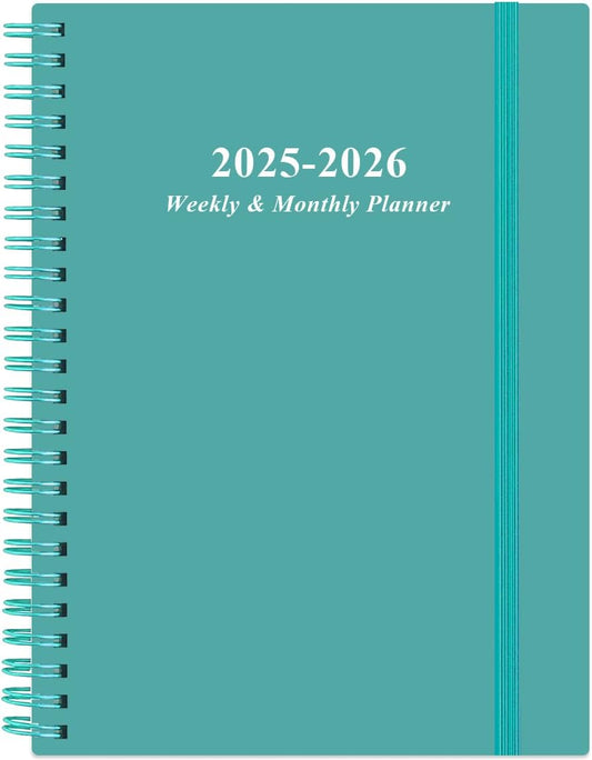2025-2026 Planner - Academic Planner 2025-2026 from July 2025 - June 2026, Weekly & Monthly Planners Spiral Bound with 12 Monthly Tabs, Inner Pocket, 6.4" x 8.5", Teal