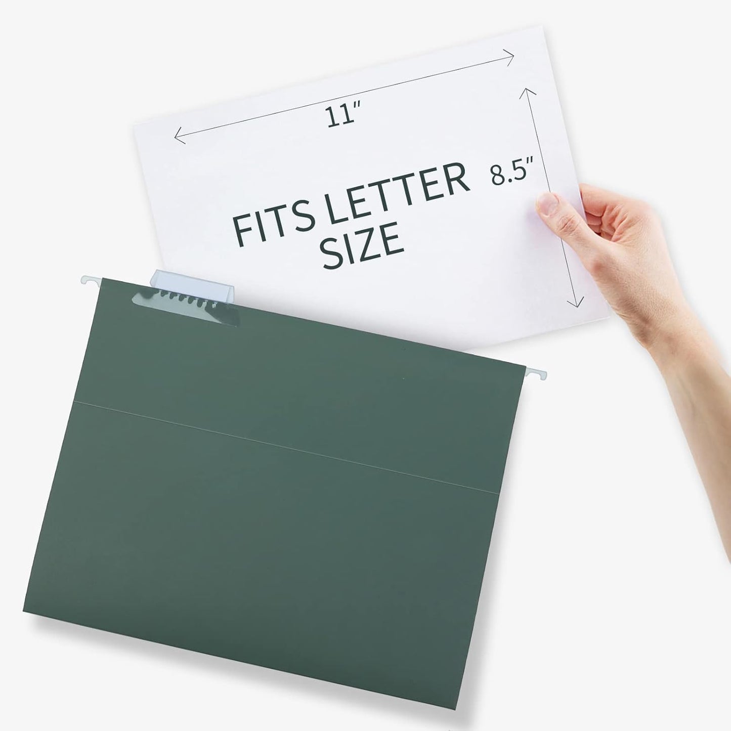 HERKKA Extra Capacity Hanging File Folders, 60 Pack Reinforced Letter Size Hanging Folders with Heavy Duty 0 Inch Expansion, Designed for Bulky Files, Green