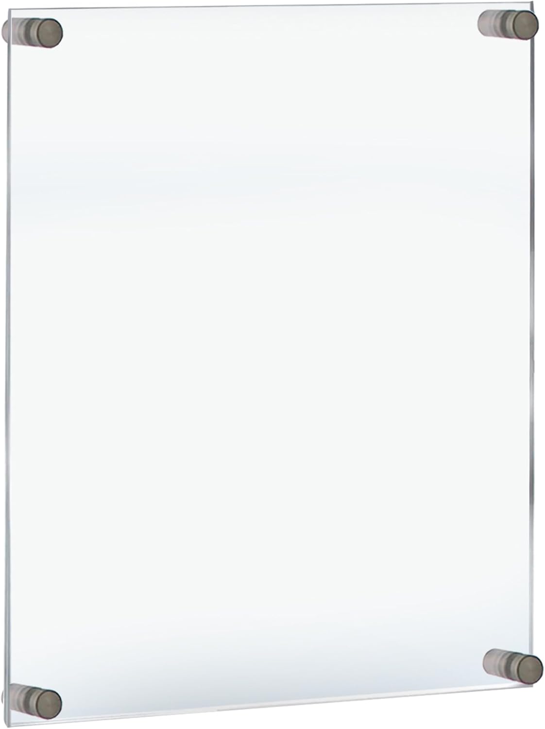 Azar Displays 105528 Floating Acrylic Wall Frame with Silver Stand Off Caps: 17" X 22" Graphic Size. Overall Frame Size: 21" X 26", Clear