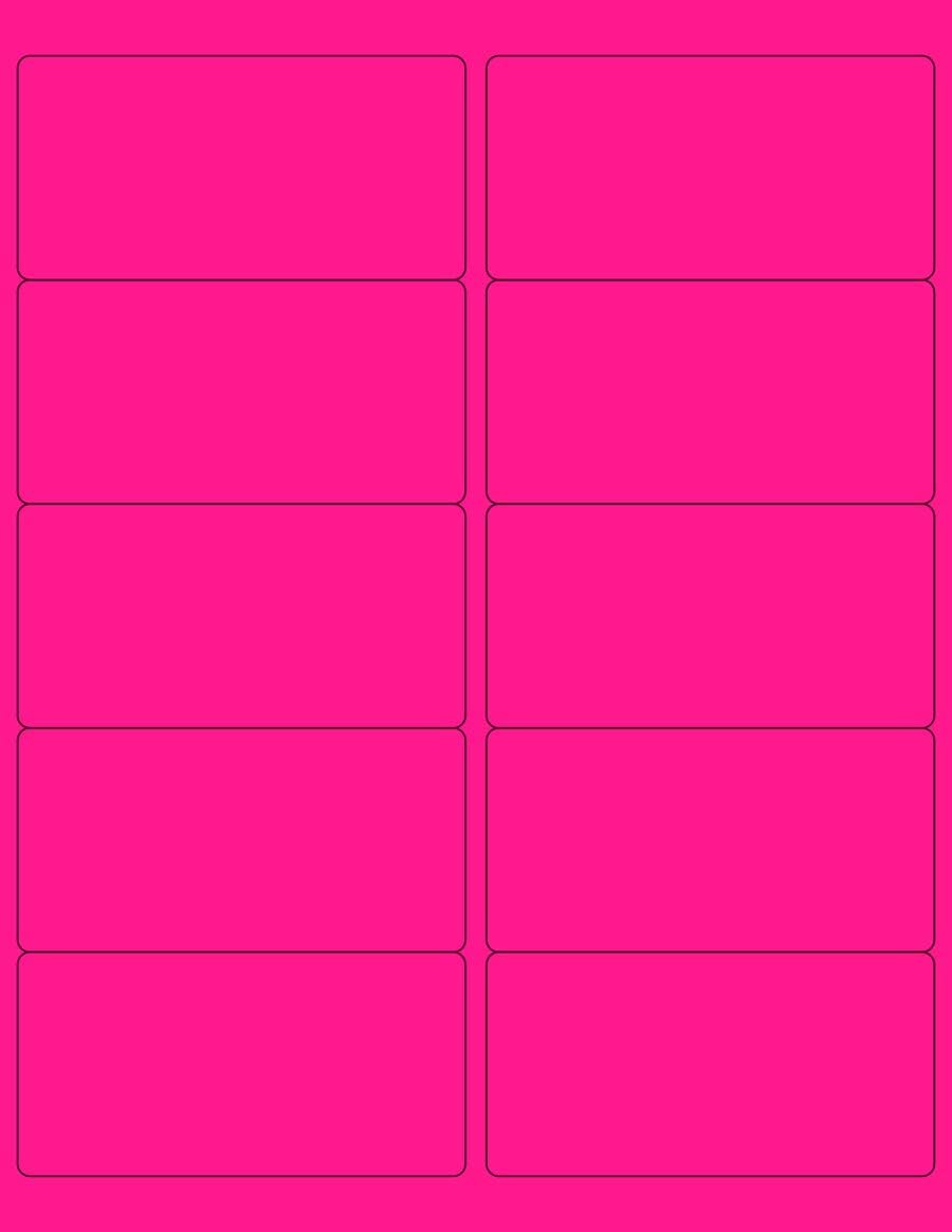 NextDayLabels - 8-1/2 x 11 Neon Color High Light Fluorescent Labels for Laser & Inkjet Printer (Pink Fluorescent, 4 x 2-10 Per Page | 1000 Labels)