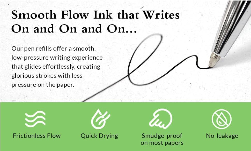 6 Pack, Pen Savings Gel Pen Refills Compatible with Parker Ballpoint Pens, .5mm Extra Fine Needle Point, Smooth Writing, Frictionless Flow (Bulk Packed) (Assorted 3 Black, 3 Blue)