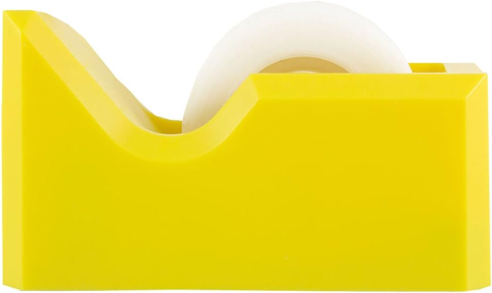 JAM PAPER Colorful Desk Tape Dispensers - Yellow - Sold Individually