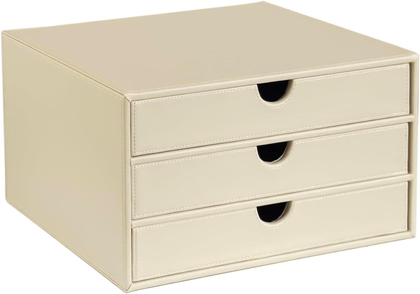 UnionBasic Document Organizer, 3-Drawer File Cabinet Document Storage Box, Office Desktop Filing Organizer, Seashell