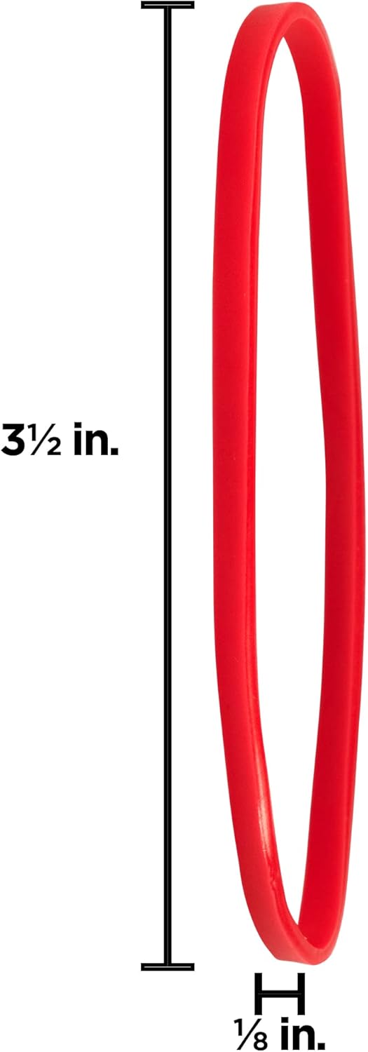 JAM PAPER Colorful Rubber Bands - Size 33 - Red Rubberbands - 100/Pack