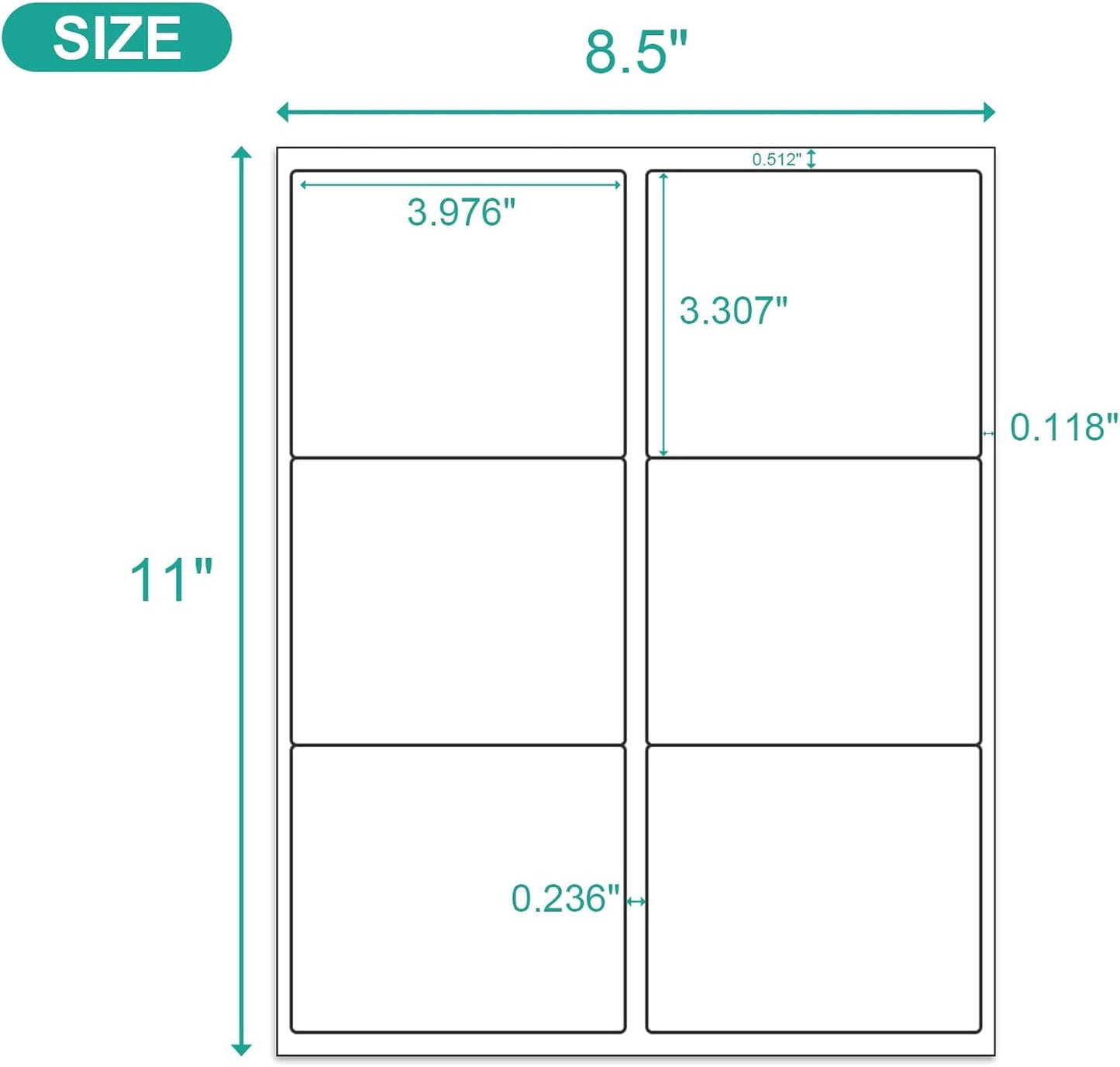 MFLABEL 3-1/3" x 4" Shipping Address Labels, 6-Up, White, 18000 Labels