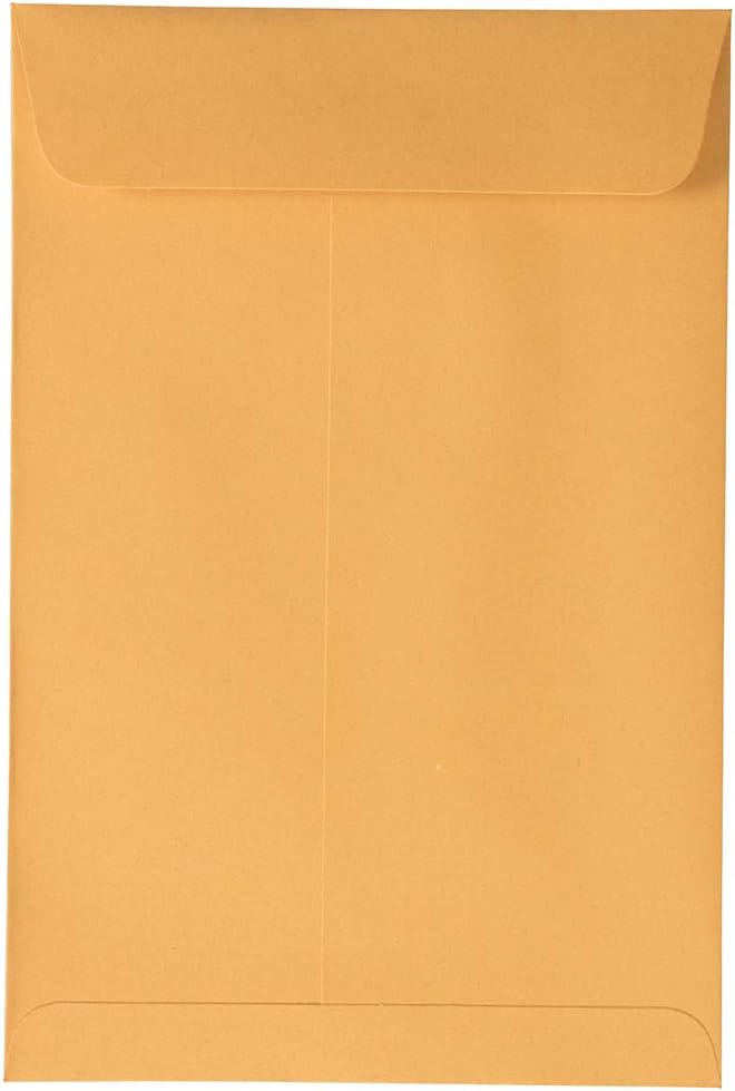 JAM PAPER 6 x 9 Open End Catalog Envelopes with Peel and Seal Closure - Brown Kraft Manila - Bulk 250/Box