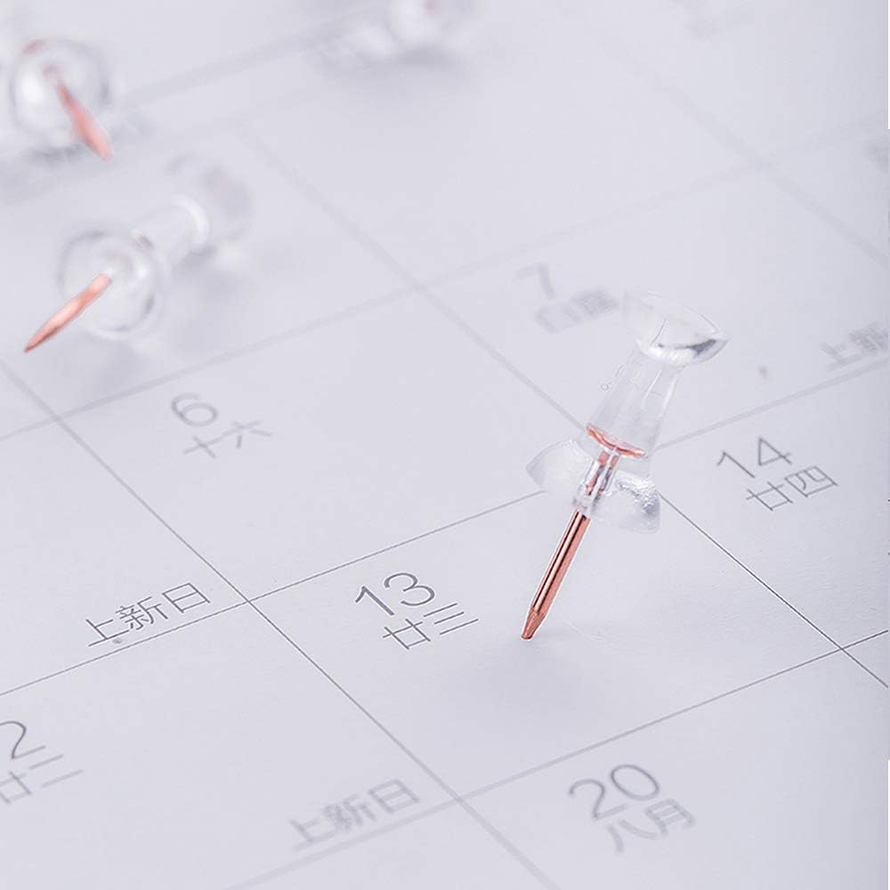 Paper Clips and Binder Clips Set, Metal Assorted Sized Binders with Push Pins, Cute Office Supplies for Desk, Desk Accessories, Rosegold