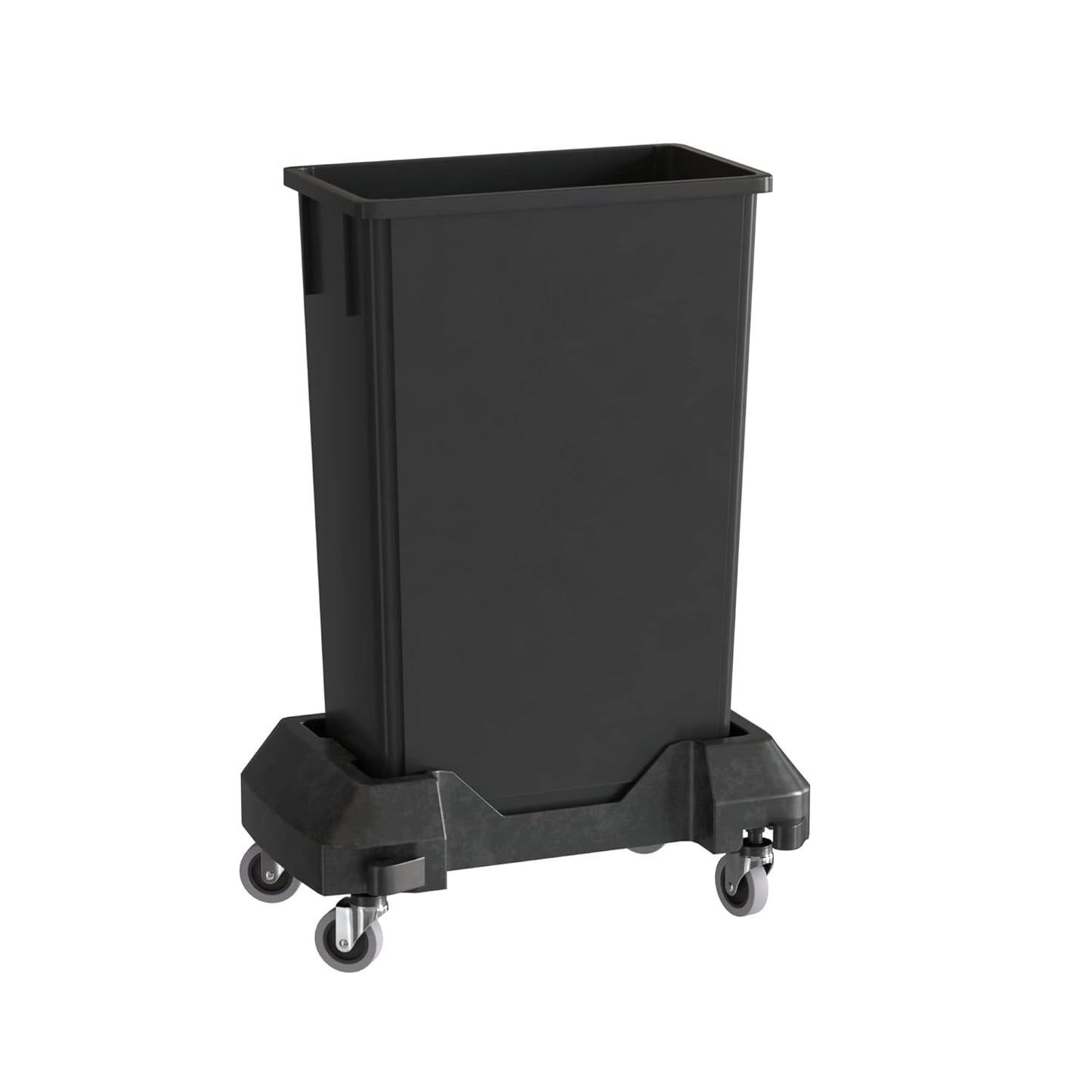 23 Gallon Black Slim Jim Trash Can with Dolly